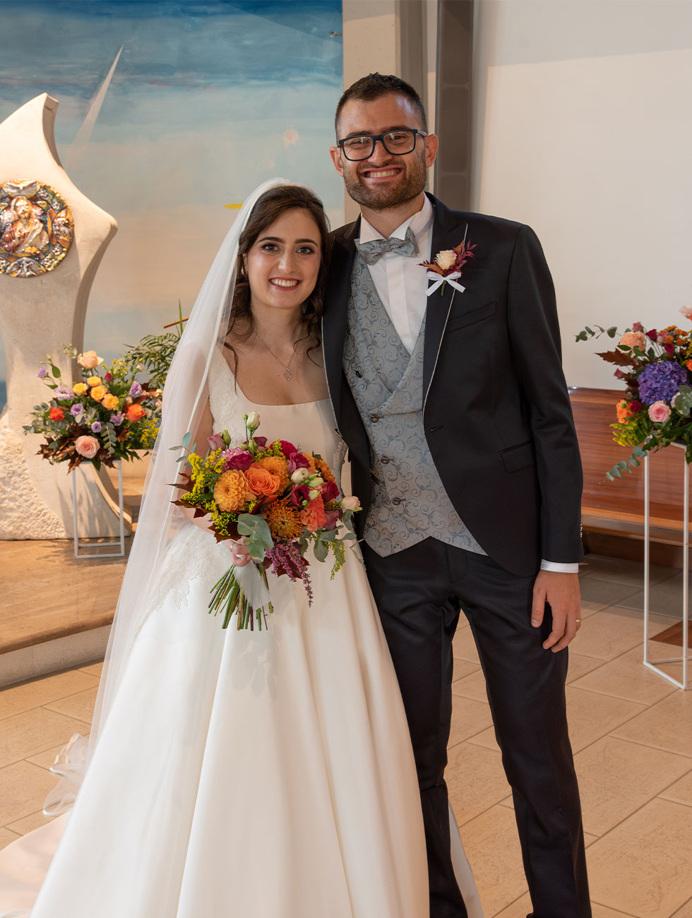 Fiori colorati per una festa di matrimonio