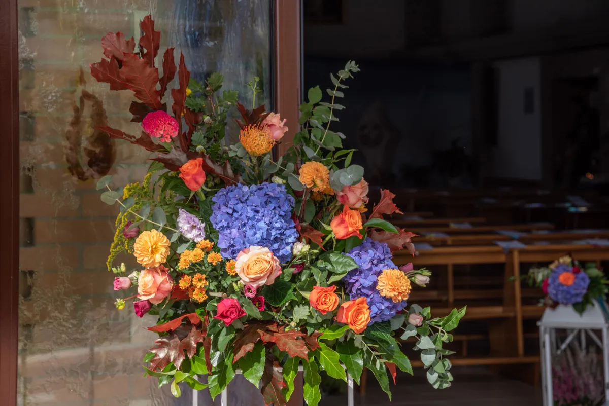 Allestimento floreale Sinfonia Autunnale per matrimonio a Poggio di Bretta - foto 3