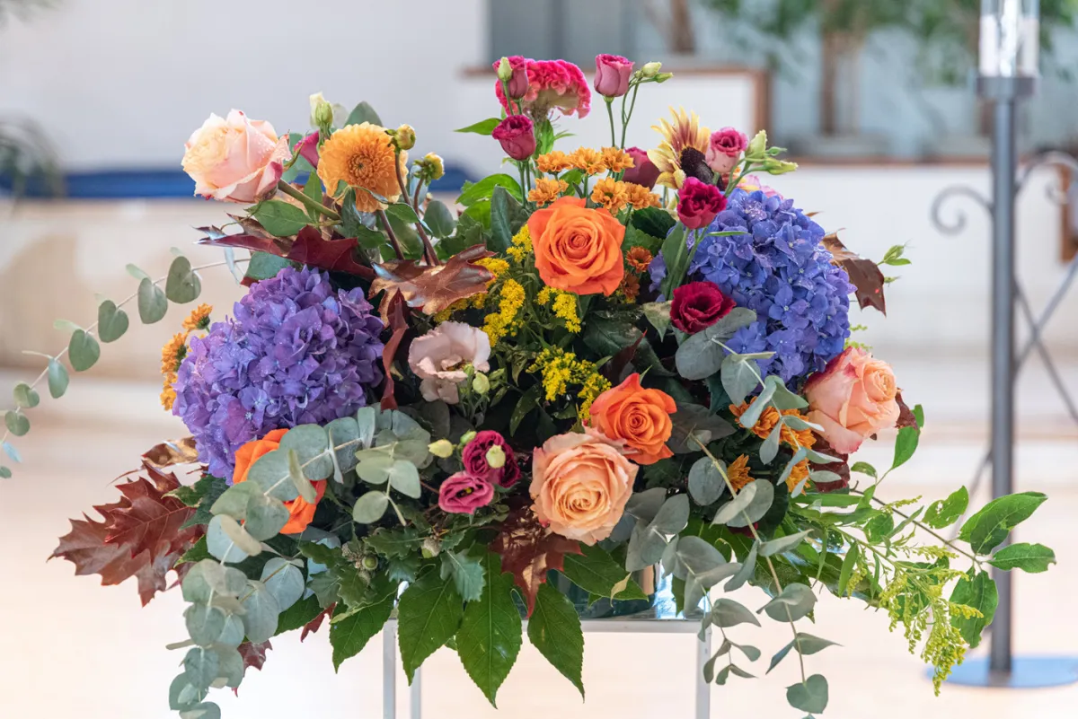 Allestimento floreale Sinfonia Autunnale per matrimonio a Poggio di Bretta - foto 17